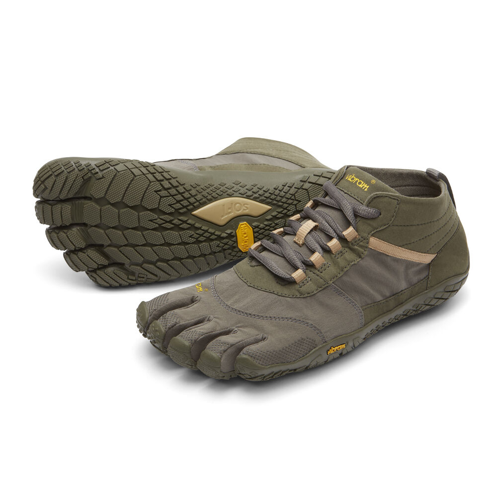 Vibram Fivefingers V-Trek Erkek 5 Parmak Ayakkabı Yeşil/Koyu Gri,TA2517896